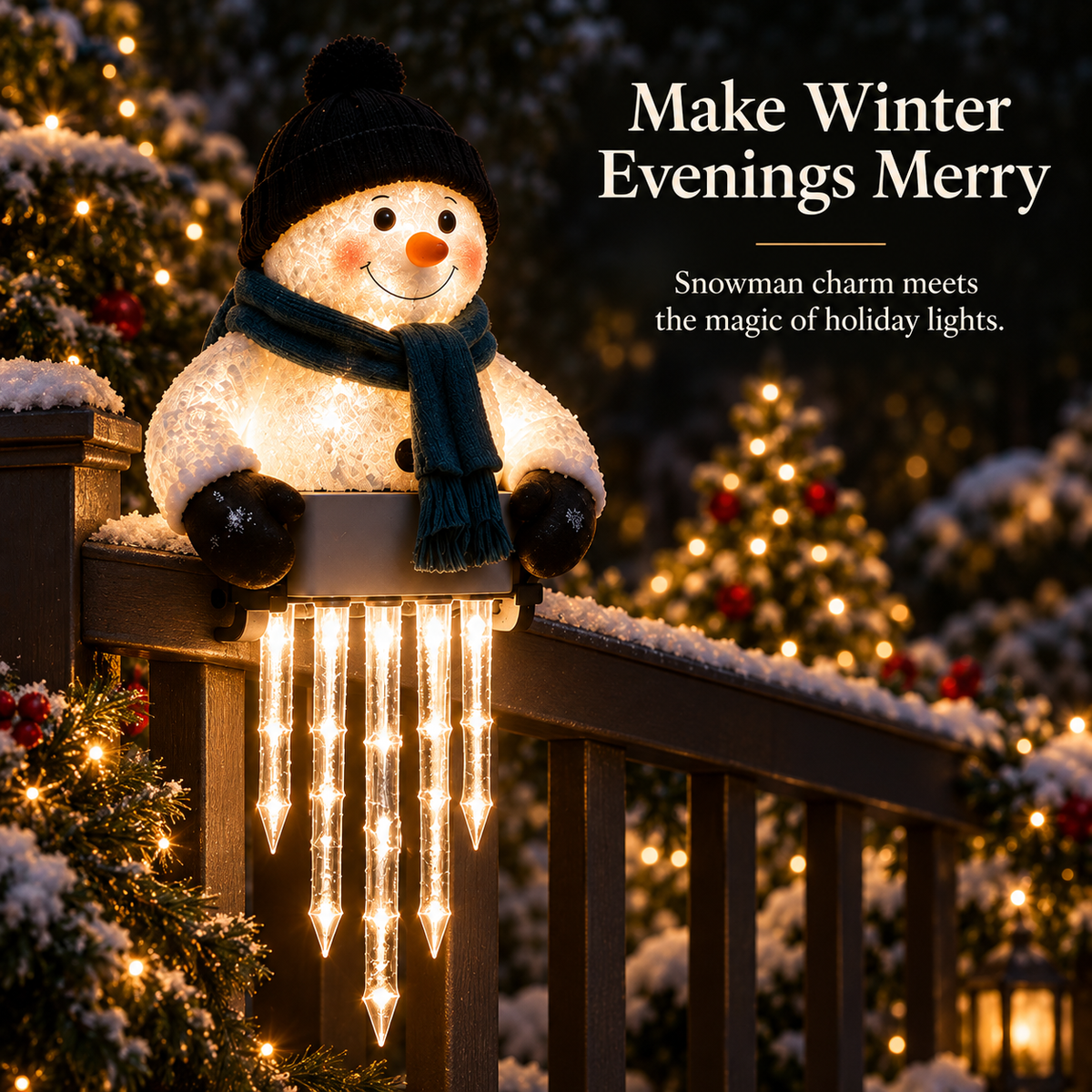 WinterGlow Schneemann‑Eiszapfenlicht™ – Magischer LED‑Schimmer