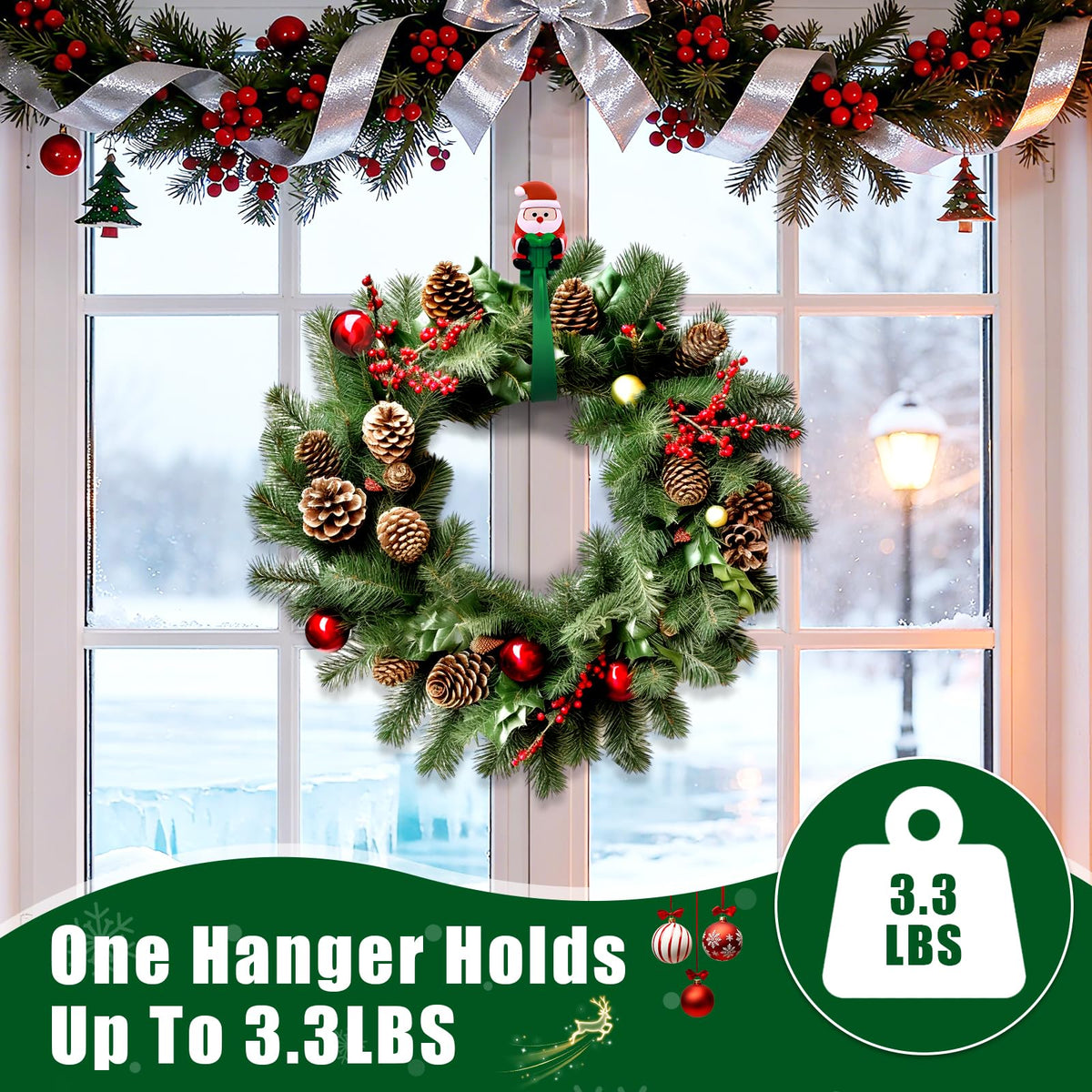 SantaStick™ Weihnachts‑Hafthaken – 12er‑Pack