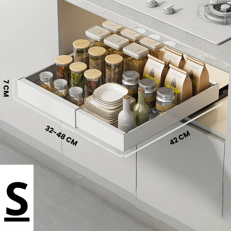 FlexiShelf Pro™ – Ausziehbares Stahl‑Küchenregal