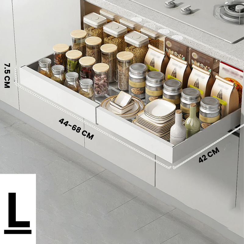 FlexiShelf Pro™ – Ausziehbares Stahl‑Küchenregal