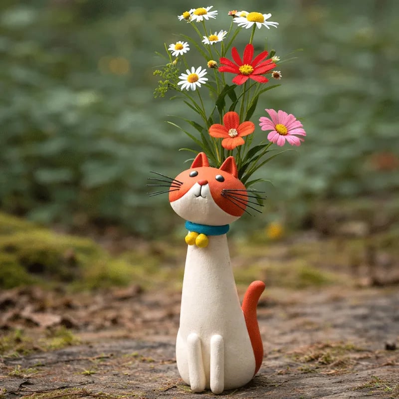 CatCharm Keramikvase™ – Handgefertigte Katzenform