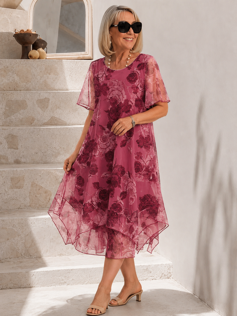Luna™ Gefaltetes Midi Kleid – SlimSilhouette