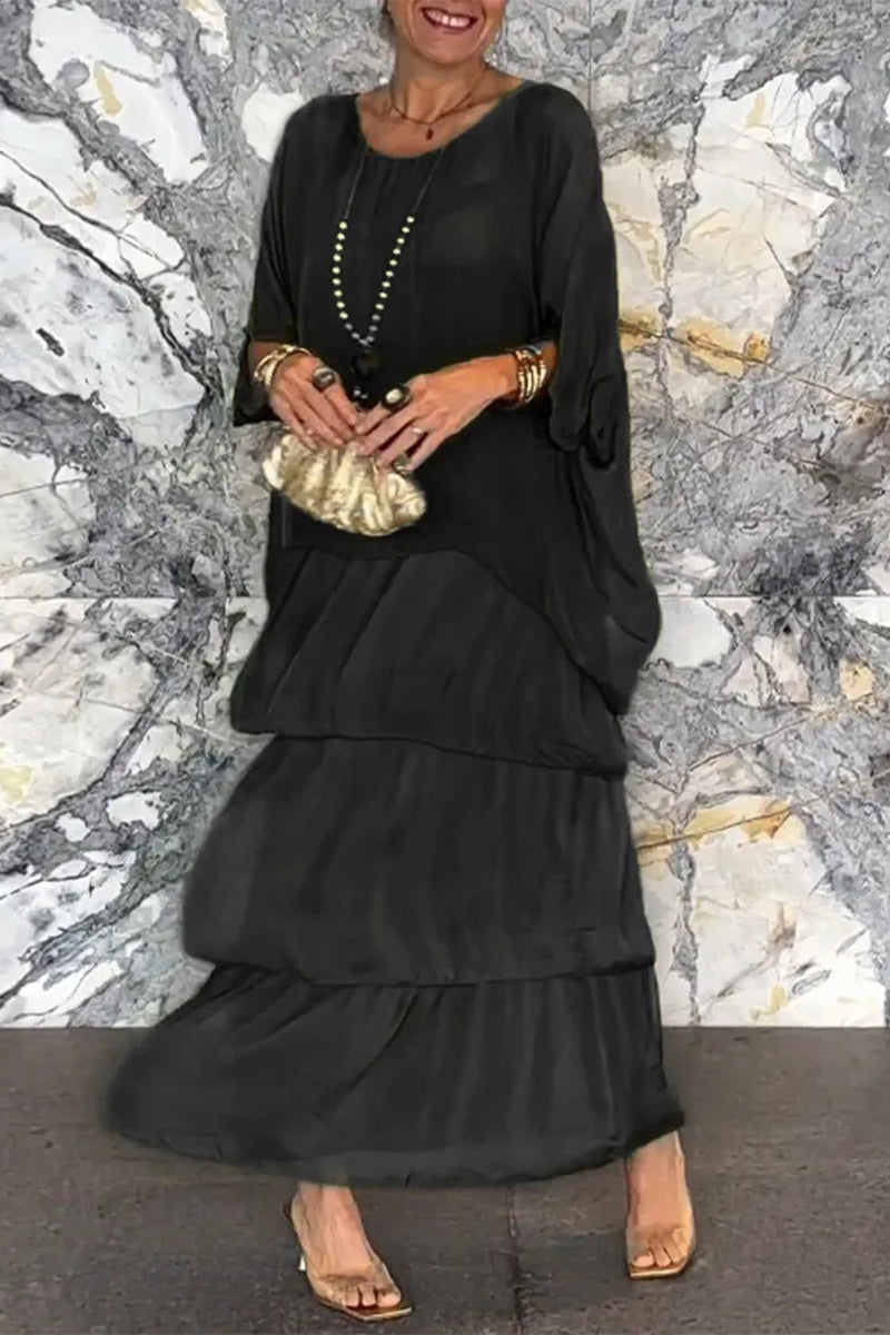 Lena™ | Schlichtes Kleid mit Volants