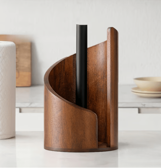 PureWood™ | Stilvoller Küchenrollenhalter aus Naturholz
