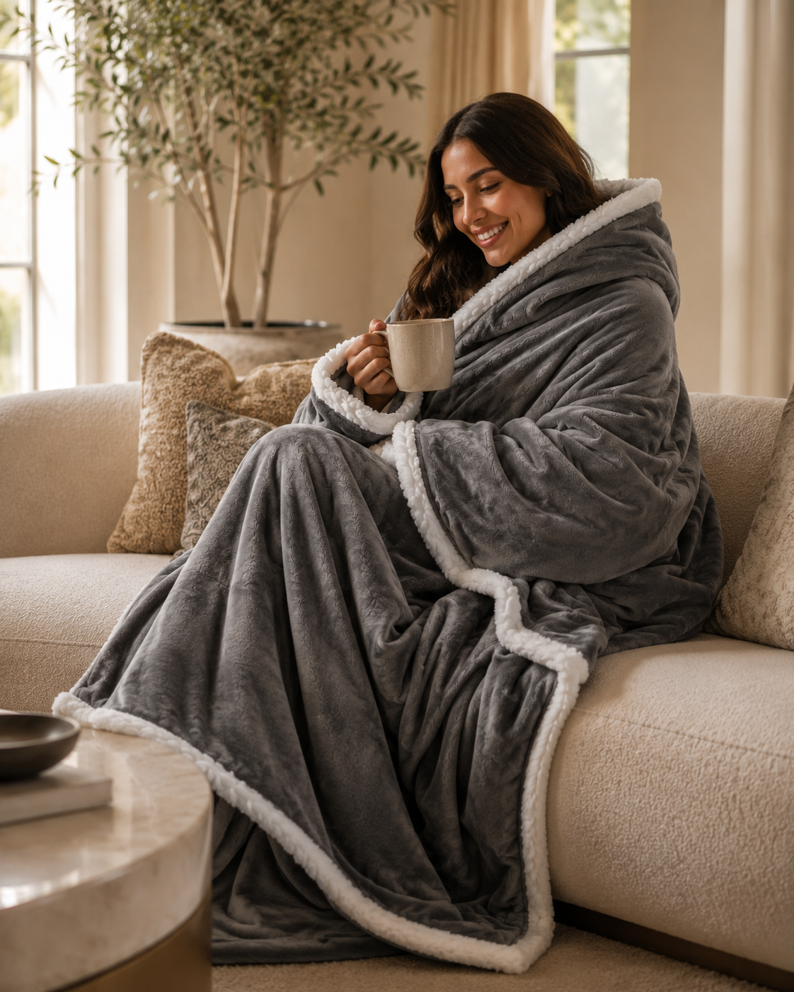 HeatHugs™ Tragbare Heizdecke – Warm & Flauschig