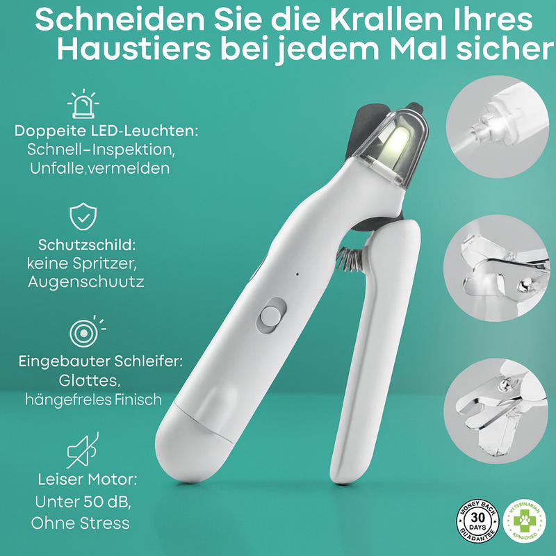 2-in-1 Krallenclipper und Schleifer mit LED