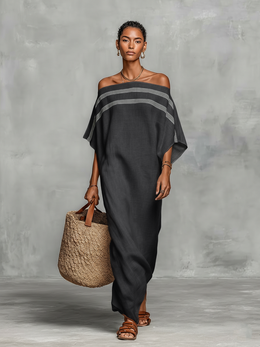 LinenFlow Maxi™ – Minimalistisches Leinenkleid