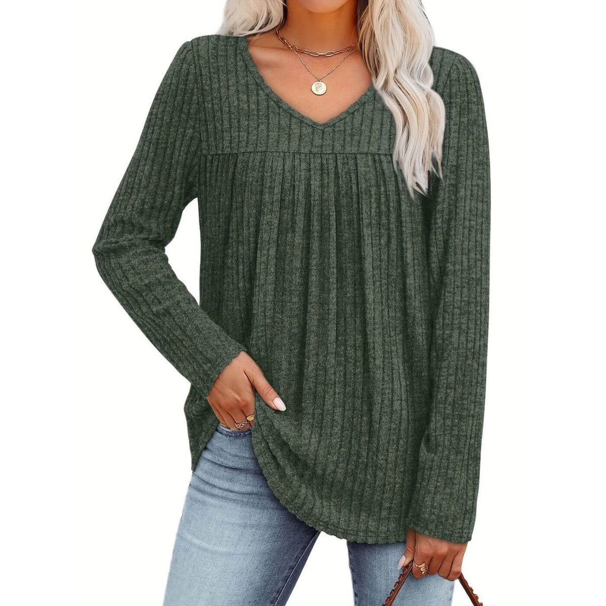 Gabriele™- Lett Langermet Bluse