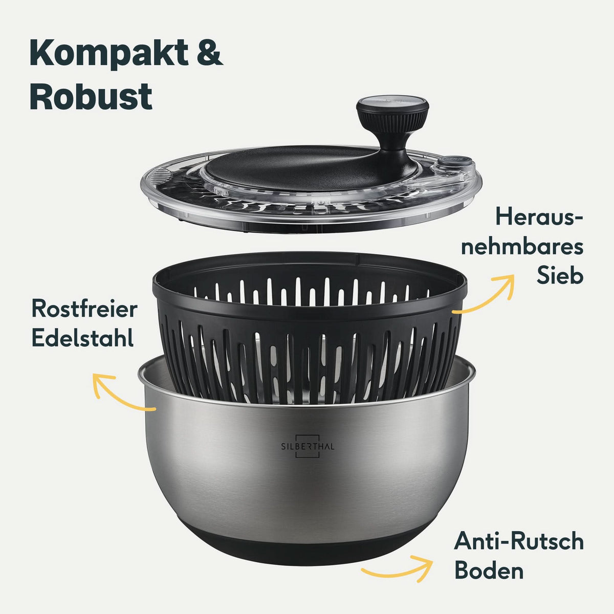SaladPro Twist™ – Schleuder‑ & Shaker‑Kombination