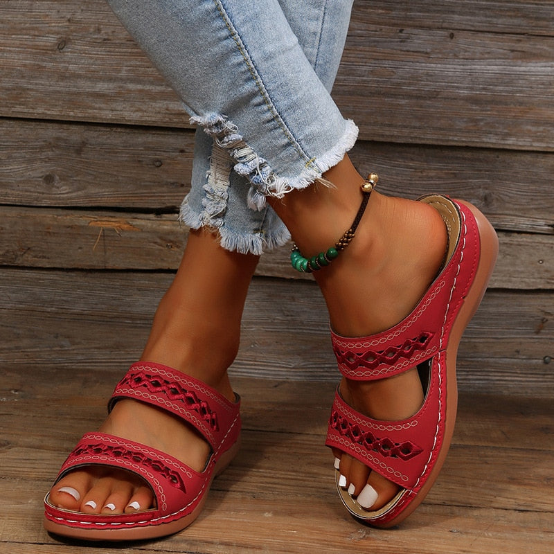 Orthopädische Sandalen  Bequemer Keilabsatz  Verstellbare Passform & Stilvolles Design