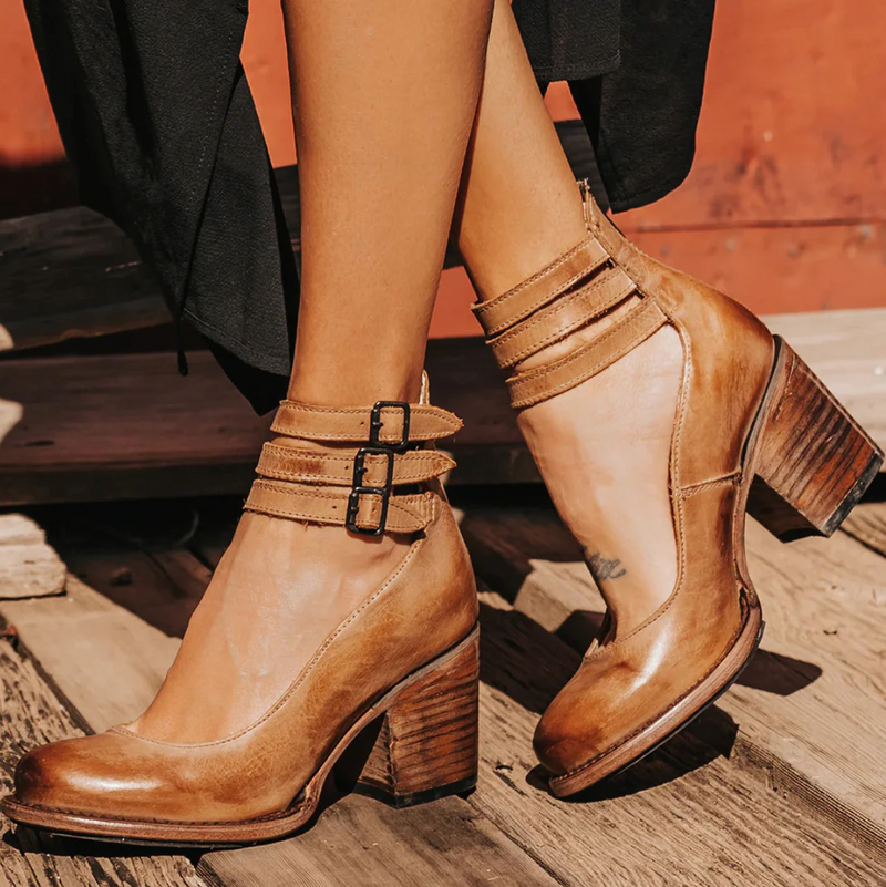 Vicky's™ - Vintage-Eleganz Leder-High Heels
