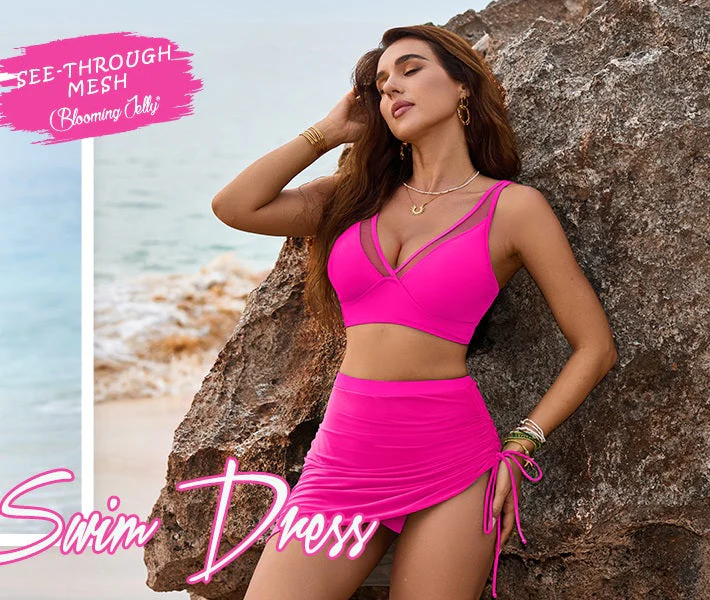 🔴 LETZTER TAG – 50% RABATT! 💐 Hochtaillierter Bade‑Rock Bikini‑Set mit Bauchkontrolle