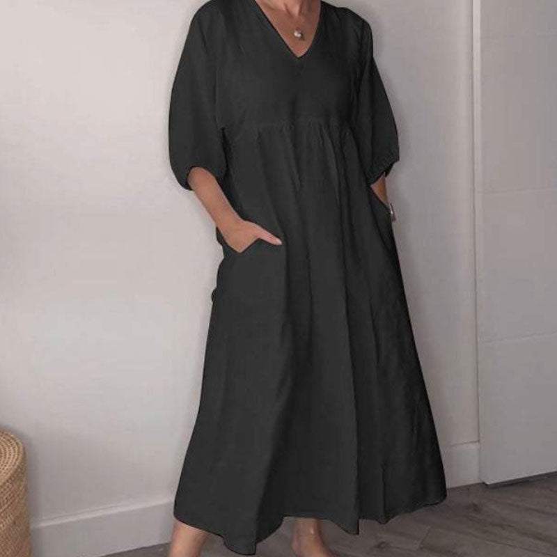 Damen V‑Ausschnitt Freizeitkleid  Elegantes & Bequemes Sommerdesign