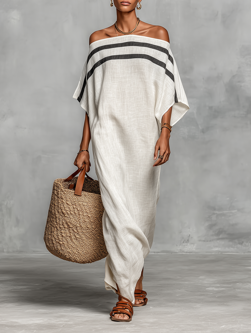LinenFlow Maxi™ – Minimalistisches Leinenkleid
