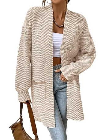 Chevron Strickjacke – SoftElegance™
