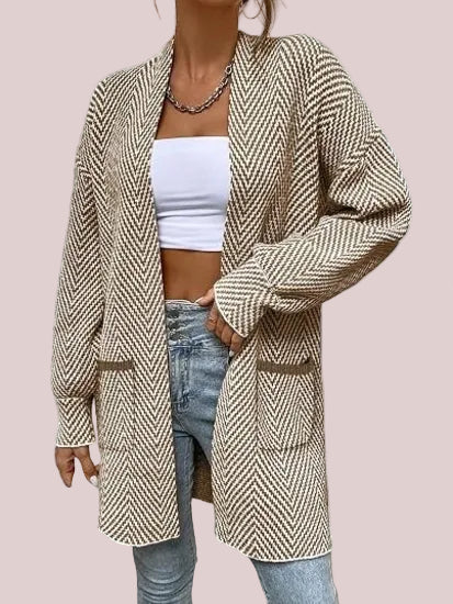 Chevron Strickjacke – SoftElegance™