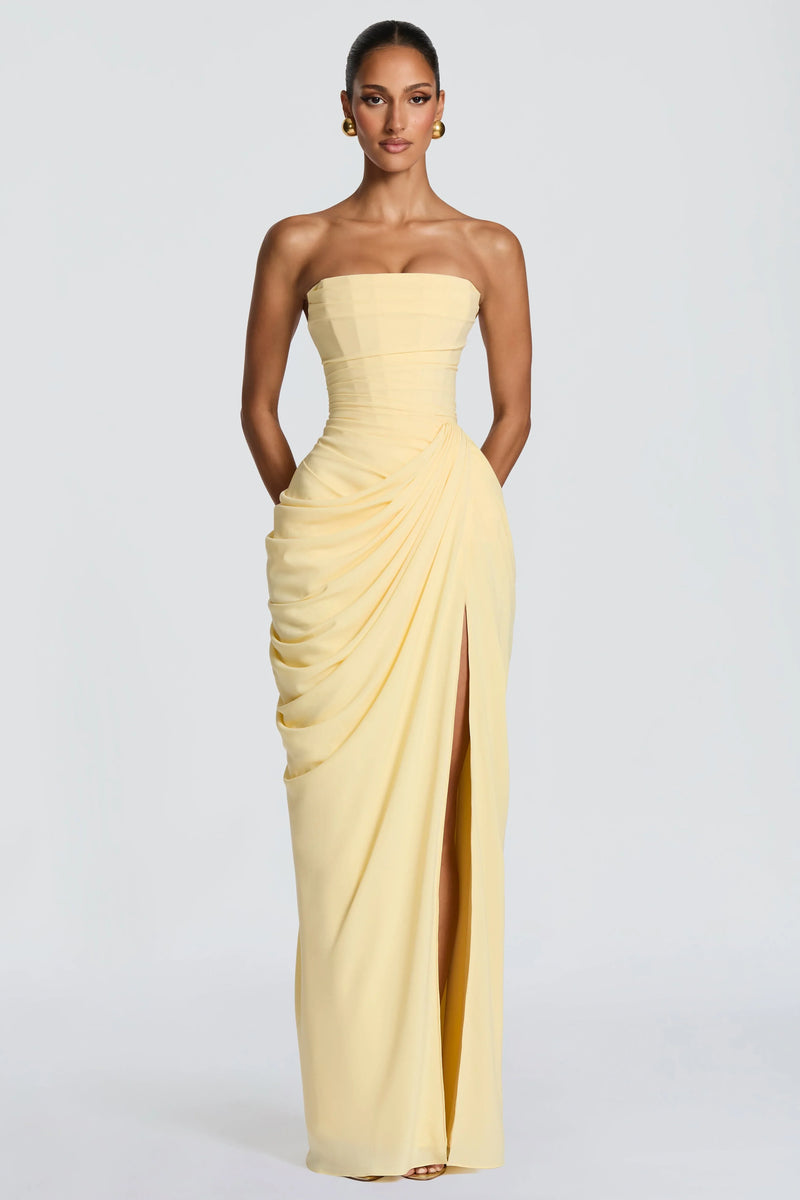 Navy Long Dress – Sonnengelb