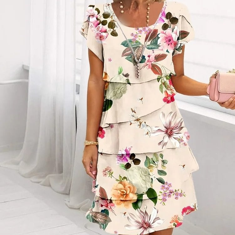 Flora™ Kleid – Elegantes Blumenmuster mit fließender Silhouette