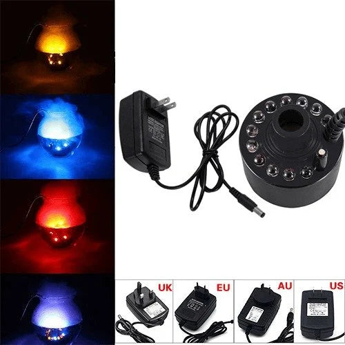 MysticMist™ 12‑LED Nebelgenerator – Ultrasonic Fog Maker