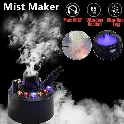 MysticMist™ 12‑LED Nebelgenerator – Ultrasonic Fog Maker