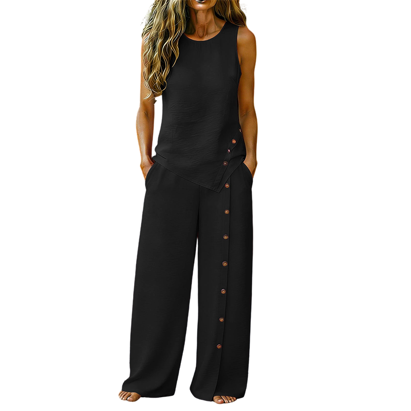 Jeamy™ – Ärmelloses Top & Wide‑Leg Hose