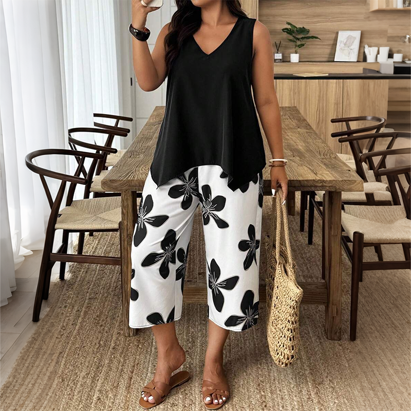 Claudia™ – Asymmetrisches Top & Caprihose