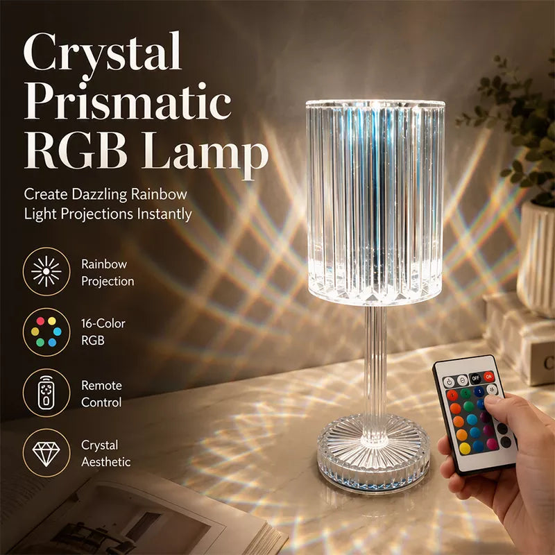 RoseCrystal™ Acryl-Tischlampe – Touch & Glow