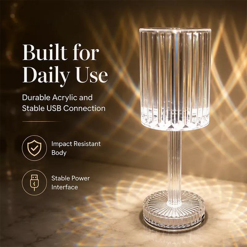 RoseCrystal™ Acryl-Tischlampe – Touch & Glow