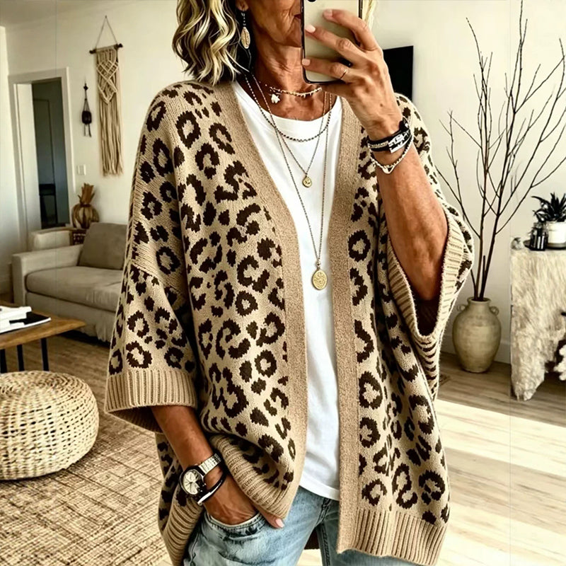 Leopard Knit Cardigan – WildElegance™