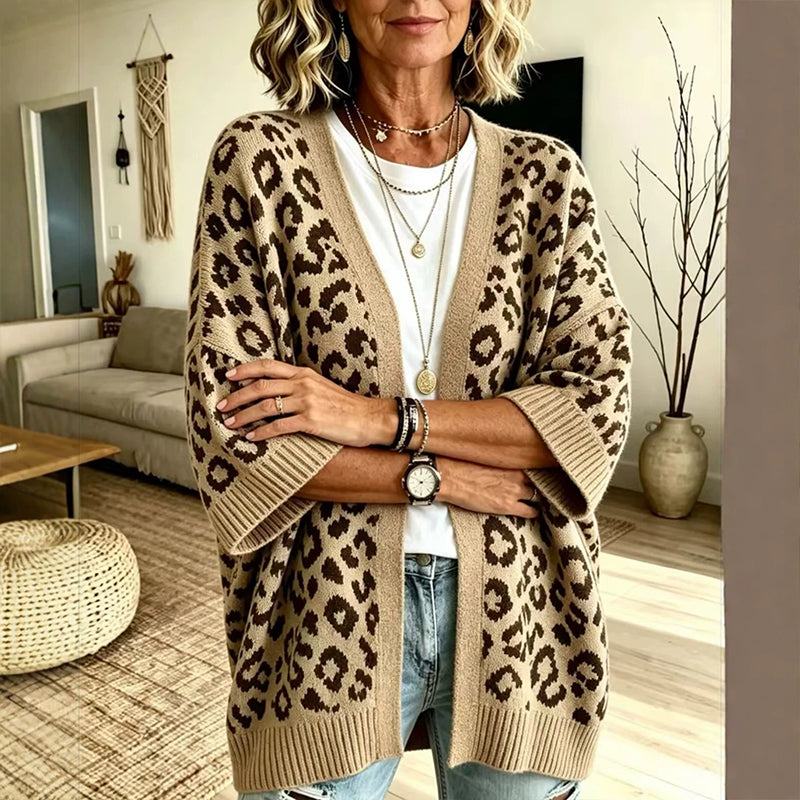 Leopard Knit Cardigan – WildElegance™